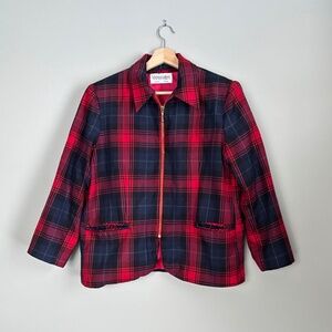 Vintage Wool-Cashmere Blend Plaid Blazer size M